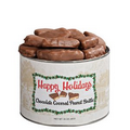 Chocolate Covered Peanut Brittle 16 oz. Holiday Tin
